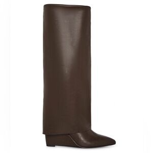 Madden Girl Tall Over-the-Knee Wedge Boots in Dark Brown